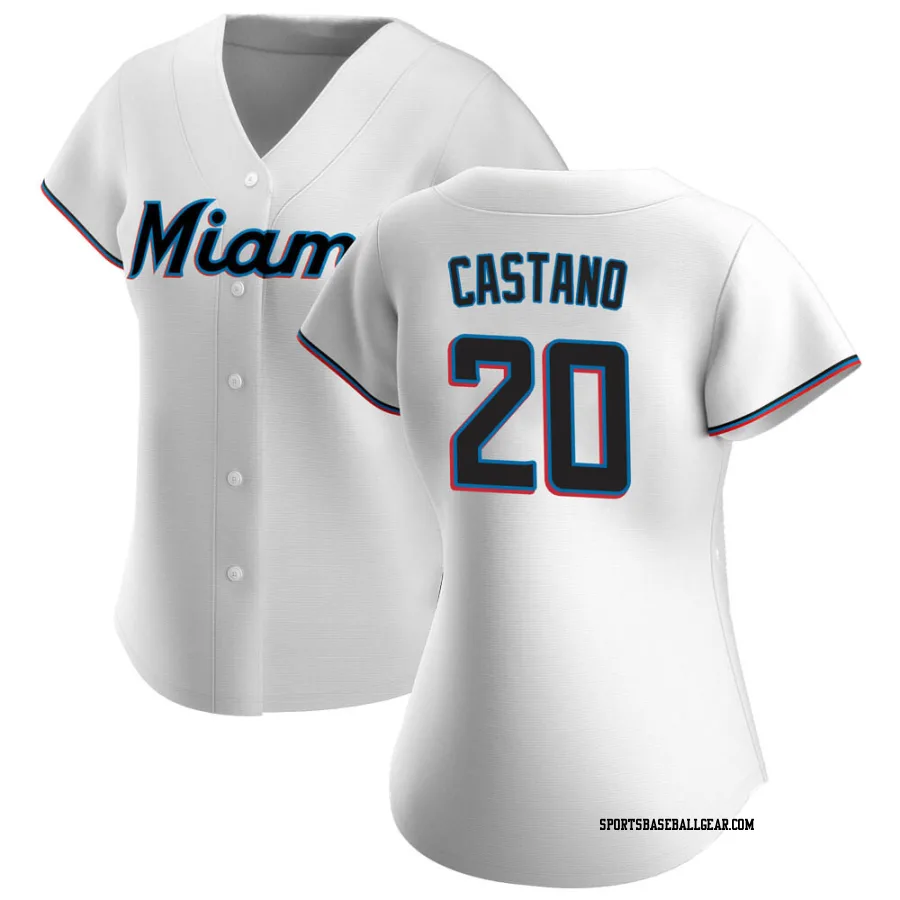 Daniel Castano Women's Miami Marlins White Authentic Home Jersey