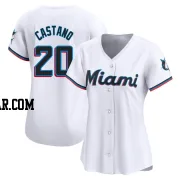 Daniel Castano Women's Miami Marlins White Limited Home Jersey