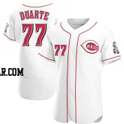 Daniel Duarte Men's Cincinnati Reds White Authentic Home Jersey