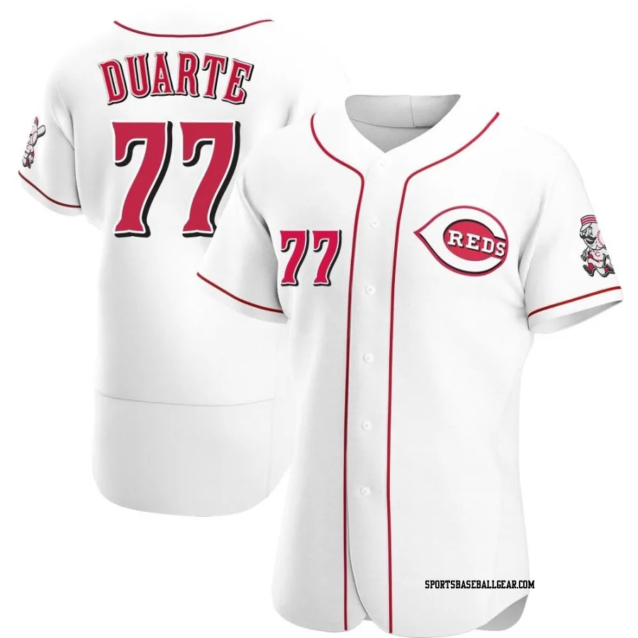 Daniel Duarte Men's Cincinnati Reds White Authentic Home Jersey