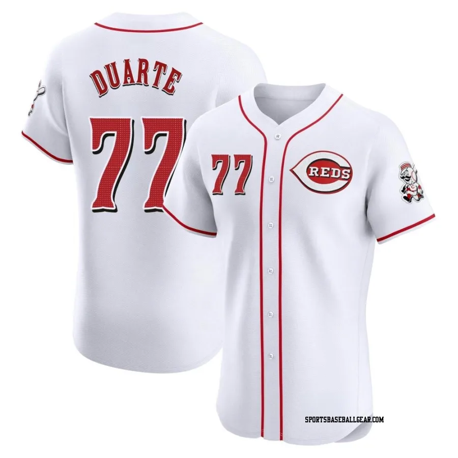 Daniel Duarte Men's Cincinnati Reds White Elite Home Jersey