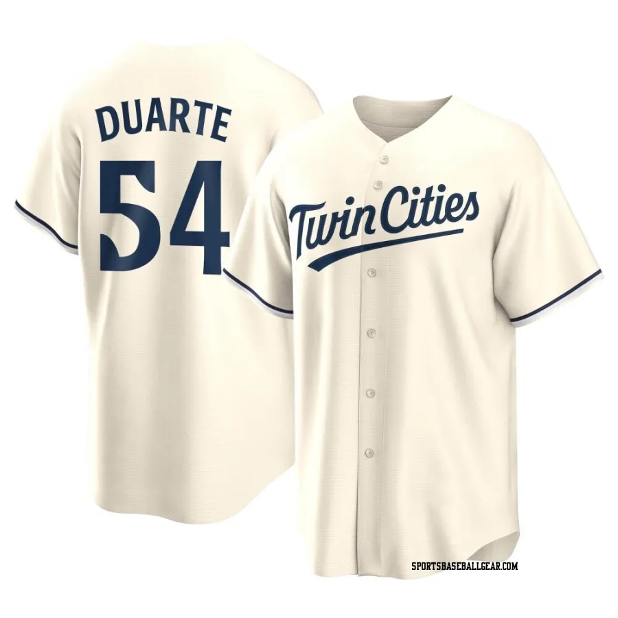 Daniel Duarte Men's Minnesota Twins Cream Replica Alternate Jersey