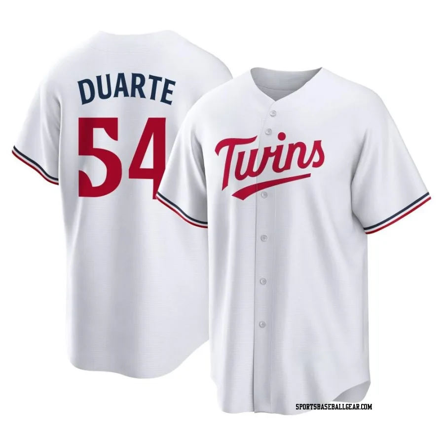 Daniel Duarte Men's Minnesota Twins White Replica Home Jersey