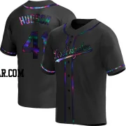 Daniel Hudson Men's Los Angeles Dodgers Black Holographic Replica Alternate Jersey