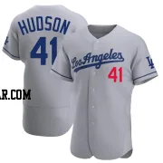 Daniel Hudson Men's Los Angeles Dodgers Gray Authentic Away Jersey