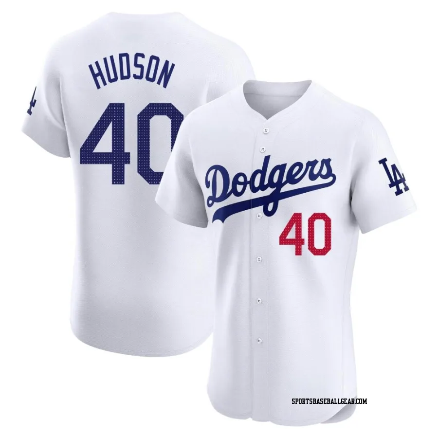 Daniel Hudson Men's Los Angeles Dodgers White Elite Home Jersey