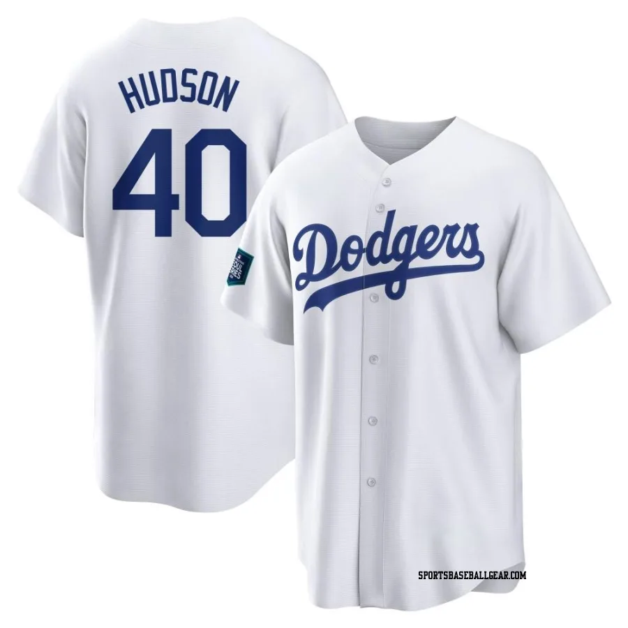 Daniel Hudson Men's Los Angeles Dodgers White Replica 2024 World Tour Seoul Series Home Jersey