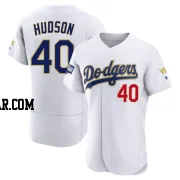 Daniel Hudson Men's Los Angeles Dodgers White/Gold Authentic 2021 Gold Program Player Jersey