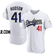 Daniel Hudson Men's Los Angeles Dodgers White/Gold Authentic 2021 Gold Program Player Jersey