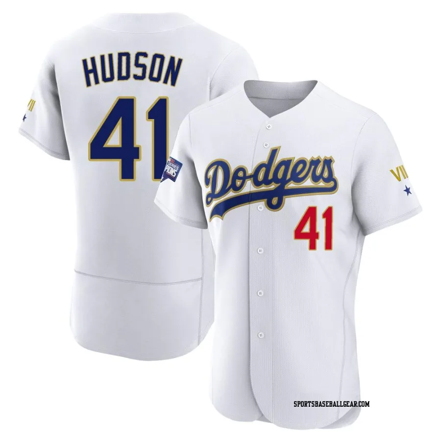 Daniel Hudson Men's Los Angeles Dodgers White/Gold Authentic 2021 Gold Program Player Jersey