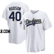 Daniel Hudson Men's Los Angeles Dodgers White/Gold Replica 2021 Gold Program Player Jersey