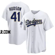 Daniel Hudson Men's Los Angeles Dodgers White/Gold Replica 2021 Gold Program Player Jersey