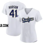 Daniel Hudson Women's Los Angeles Dodgers White/Gold Authentic 2021 Gold Program Player Jersey