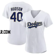 Daniel Hudson Women's Los Angeles Dodgers White/Gold Replica 2021 Gold Program Player Jersey