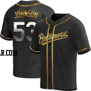 Daniel Johnson Men's Baltimore Orioles Black Golden Replica Alternate Jersey