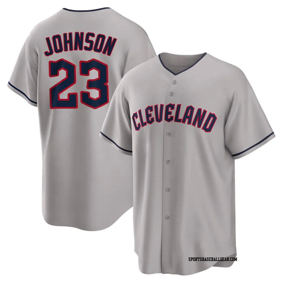 Daniel Johnson Men's Cleveland Guardians Gray Replica Road Jersey