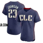 Daniel Johnson Men's Cleveland Guardians Navy Elite 2024 City Connect Jersey