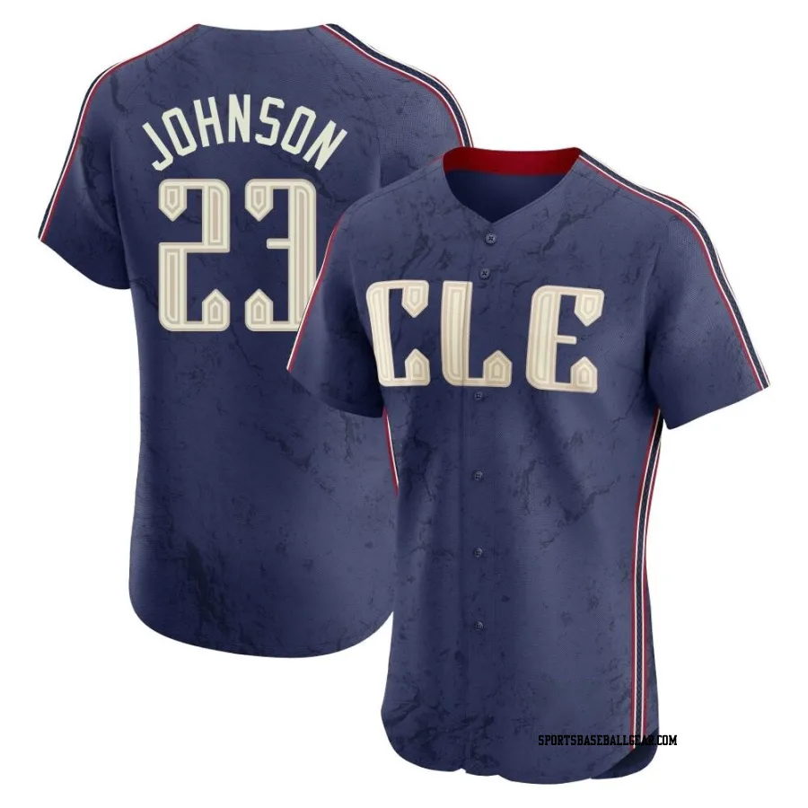 Daniel Johnson Men's Cleveland Guardians Navy Elite 2024 City Connect Jersey