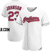 Daniel Johnson Men's Cleveland Guardians White Authentic Home Jersey