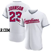 Daniel Johnson Men's Cleveland Guardians White Authentic Home Jersey