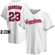 Daniel Johnson Men's Cleveland Guardians White Replica Home Jersey