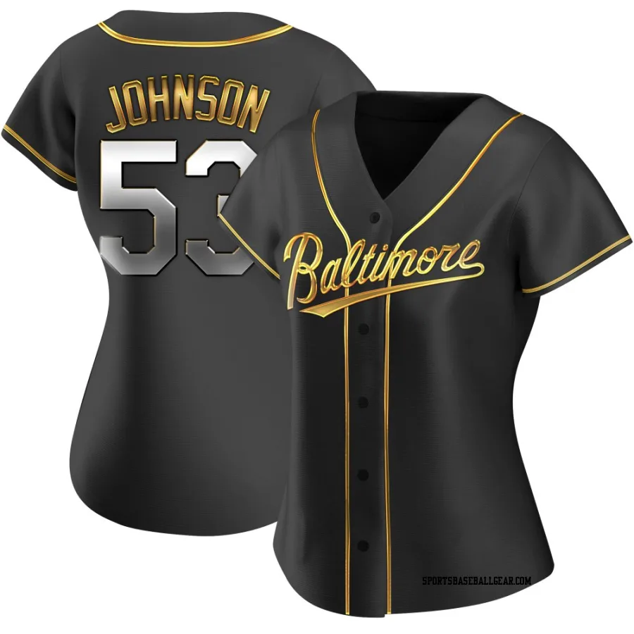 Daniel Johnson Women's Baltimore Orioles Black Golden Replica Alternate Jersey