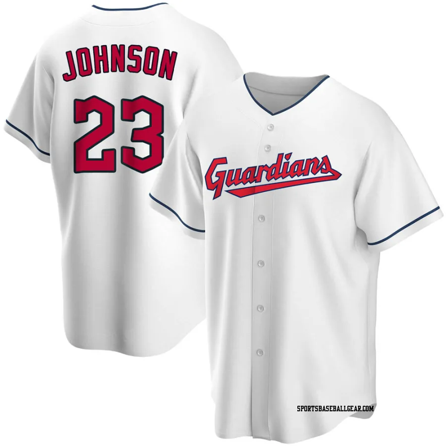 Daniel Johnson Youth Cleveland Guardians White Replica Home Jersey