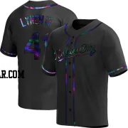 Daniel Lynch IV Men's Kansas City Royals Black Holographic Replica Alternate Jersey