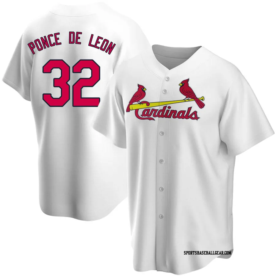 Daniel Ponce de Leon Men's St. Louis Cardinals White Replica Home Jersey