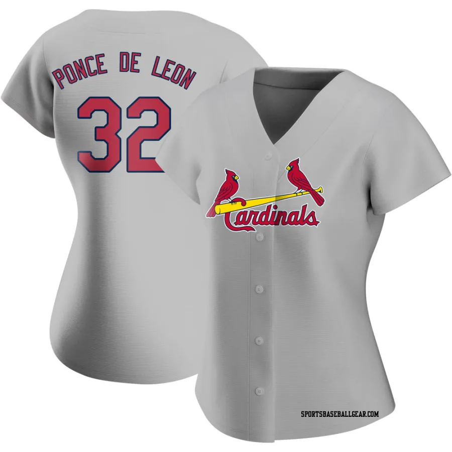 Daniel Ponce de Leon Women's St. Louis Cardinals Gray Authentic Road Jersey