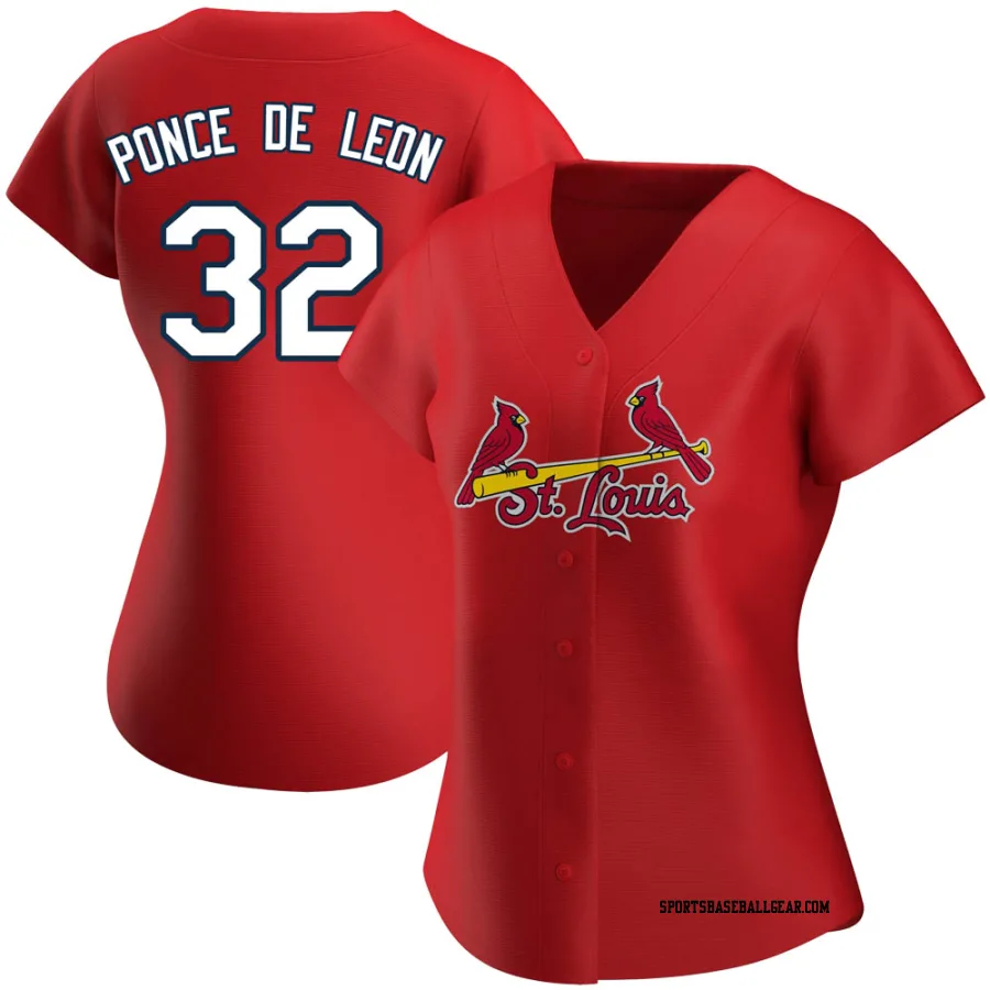 Daniel Ponce de Leon Women's St. Louis Cardinals Red Authentic Alternate Jersey