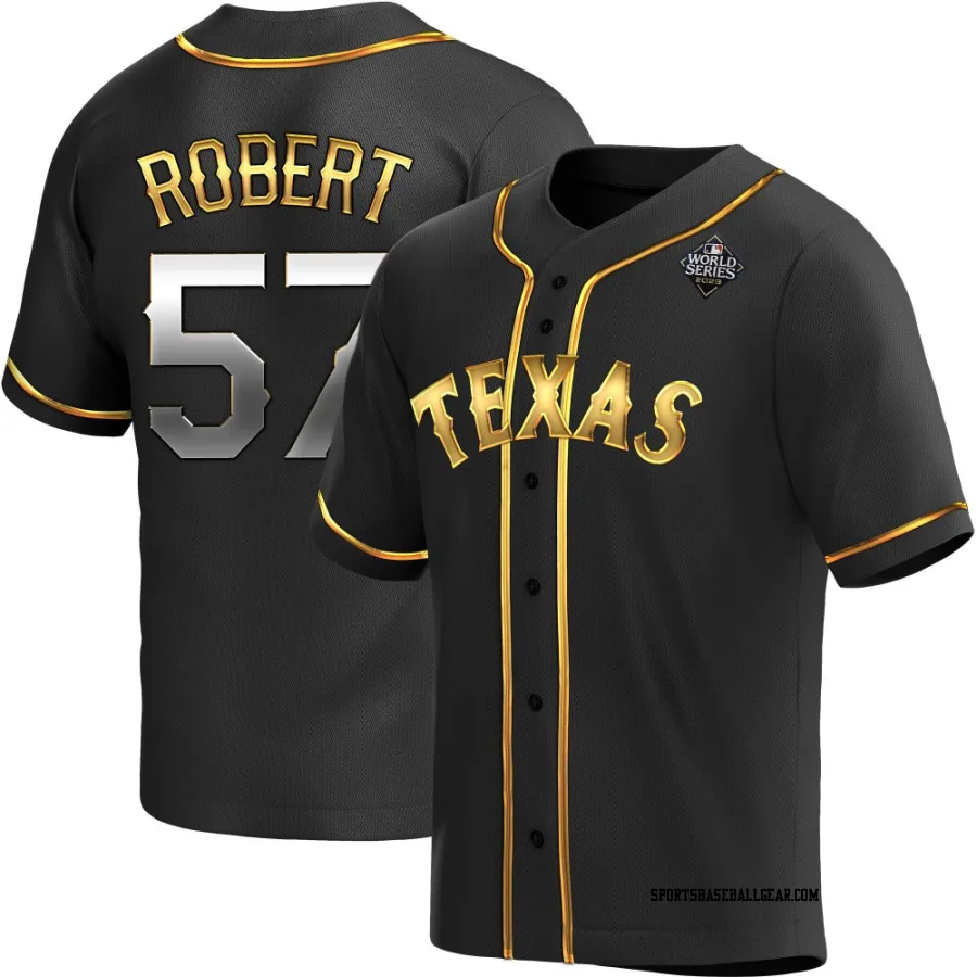 Daniel Robert Men's Texas Rangers Black Golden Replica Alternate 2023 World Series Jersey