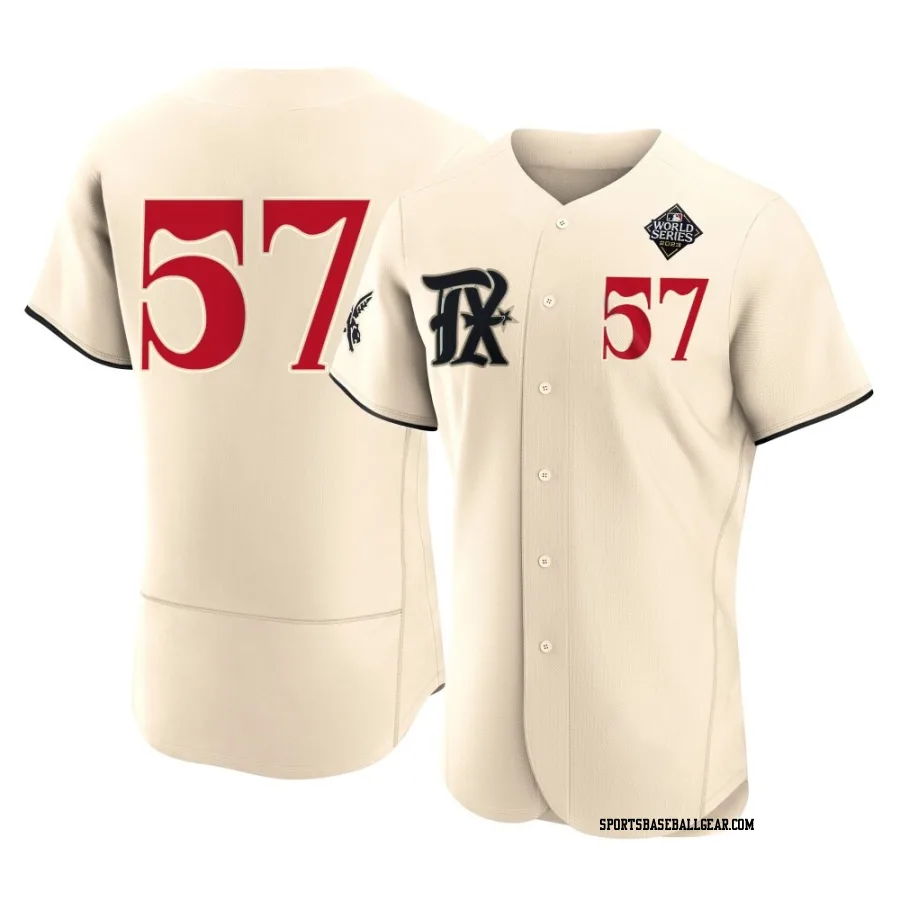 Daniel Robert Men's Texas Rangers Cream Authentic 2023 City Connect 2023 World Series Jersey