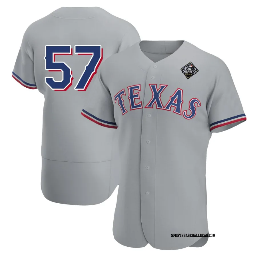 Daniel Robert Men's Texas Rangers Gray Authentic Road 2023 World Series Jersey