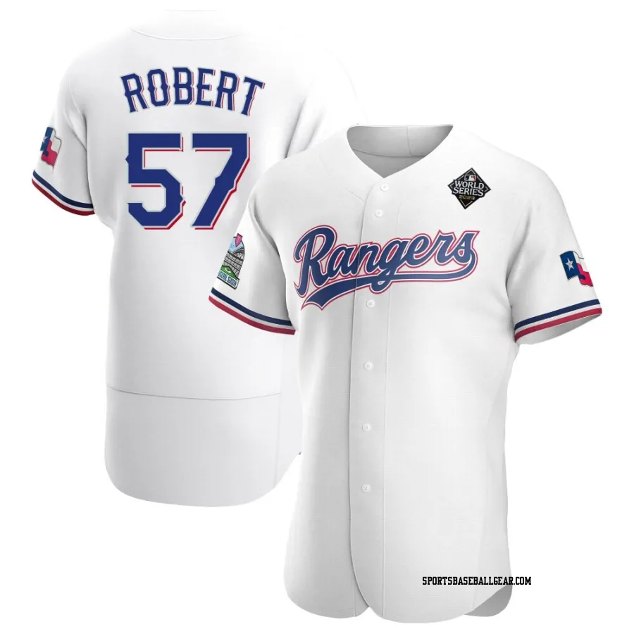 Daniel Robert Men's Texas Rangers White Authentic Home 2023 World Series Jersey