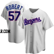 Daniel Robert Men's Texas Rangers White Replica Home Cooperstown Collection Jersey