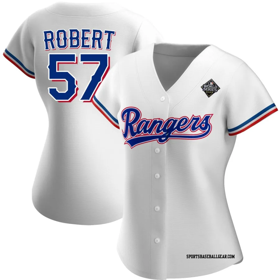 Daniel Robert Women's Texas Rangers White Replica Home 2023 World Series Jersey