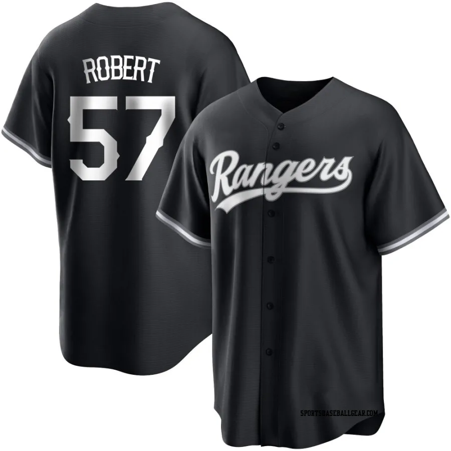 Daniel Robert Youth Texas Rangers Black/White Replica Jersey