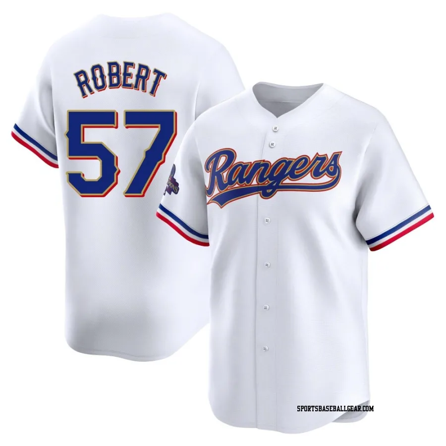 Daniel Robert Youth Texas Rangers Gold Limited White 2024 Collection Jersey