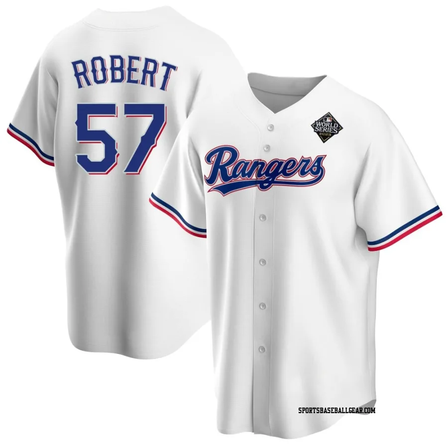 Daniel Robert Youth Texas Rangers White Replica Home 2023 World Series Jersey