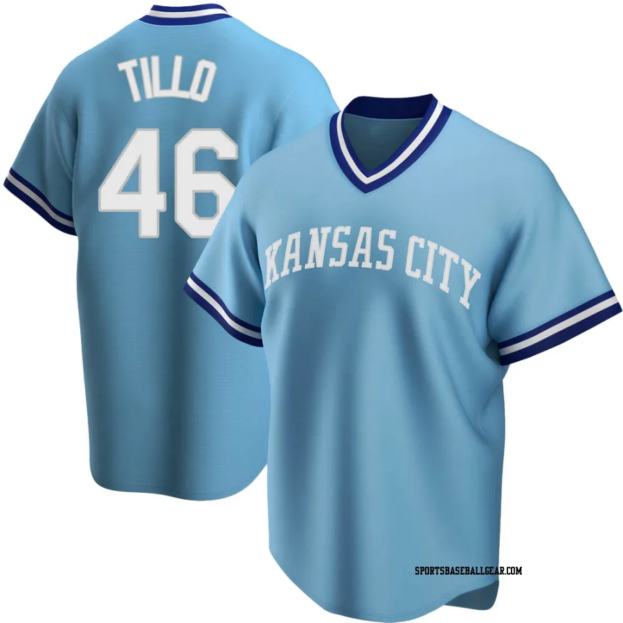 Daniel Tillo Men's Kansas City Royals Light Blue Replica Road Cooperstown Collection Jersey