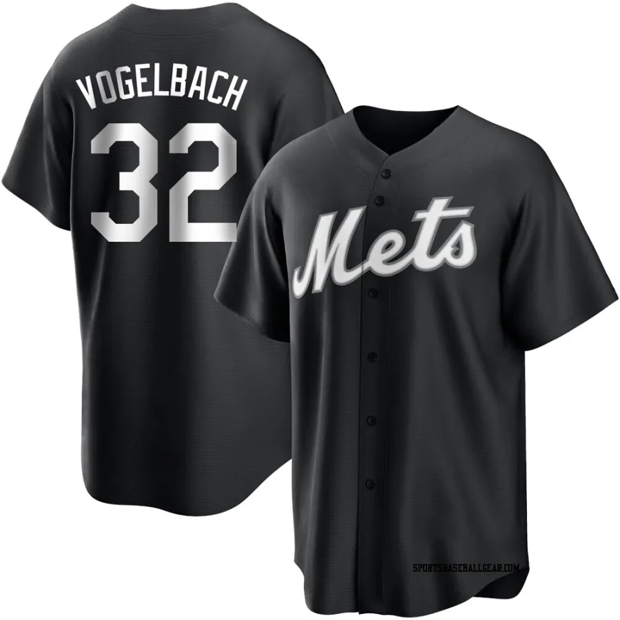 Daniel Vogelbach Men's New York Mets Black/White Replica Jersey