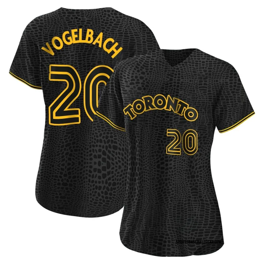 Daniel Vogelbach Women's Toronto Blue Jays Black Authentic Snake Skin City Jersey