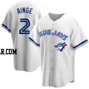 Danny Ainge Men's Toronto Blue Jays White Replica Home Cooperstown Collection Jersey