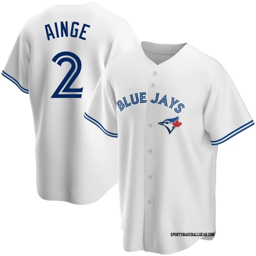 Danny Ainge Men's Toronto Blue Jays White Replica Home Jersey