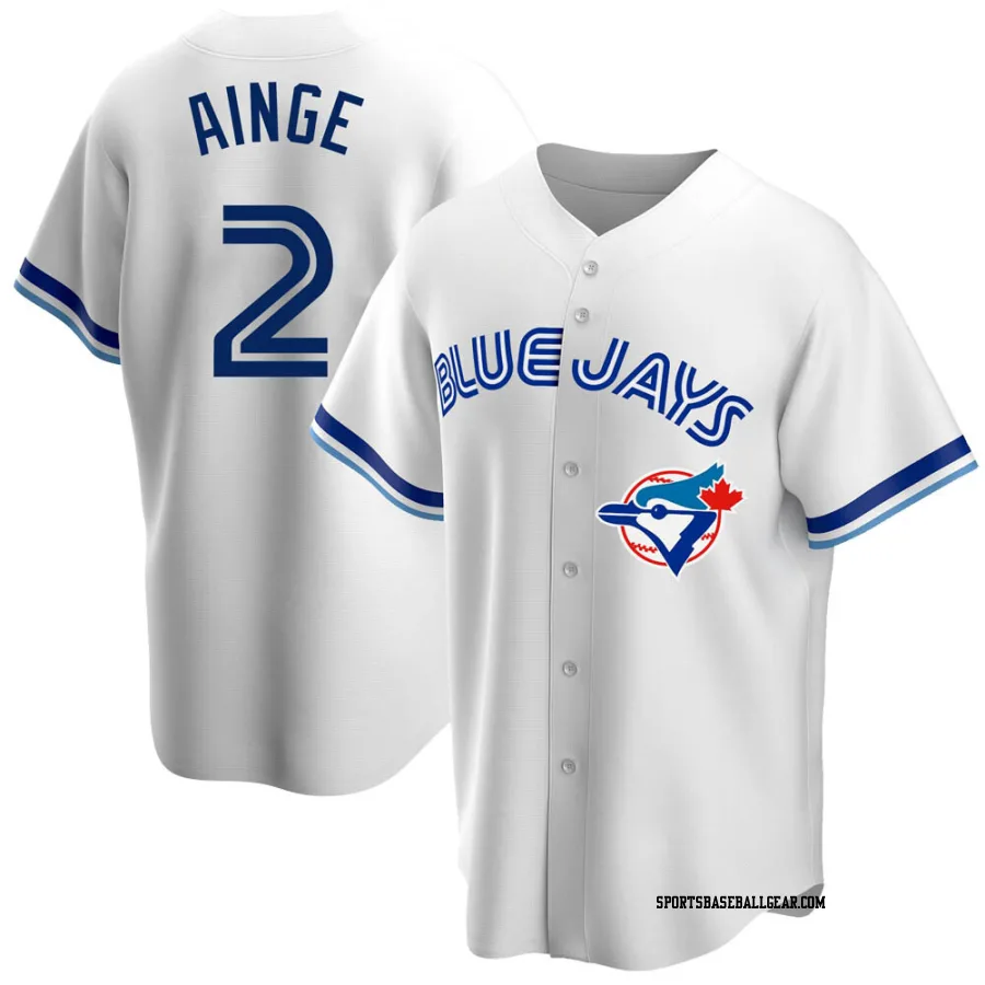 Danny Ainge Youth Toronto Blue Jays White Replica Home Cooperstown Collection Jersey