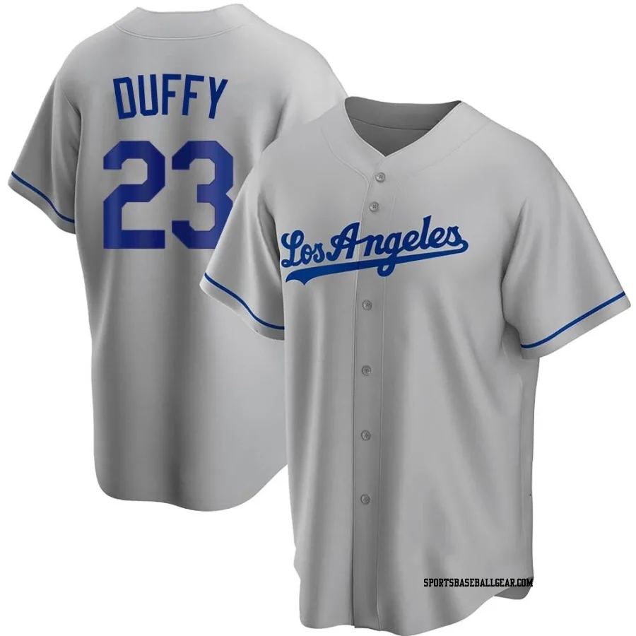 Danny Duffy Men's Los Angeles Dodgers Gray Replica Road Jersey