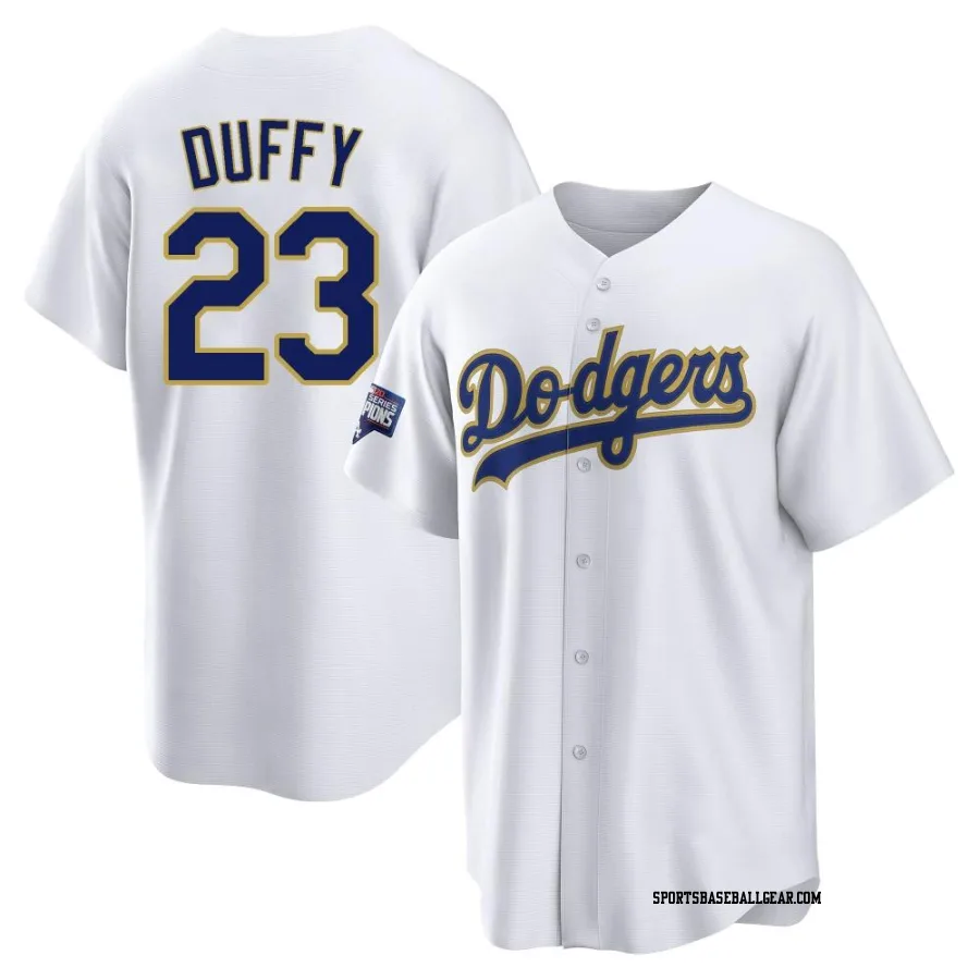 Danny Duffy Men's Los Angeles Dodgers White/Gold Replica 2021 Gold Program Player Jersey