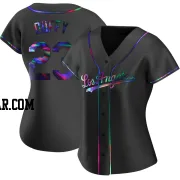 Danny Duffy Women's Los Angeles Dodgers Black Holographic Replica Alternate Jersey