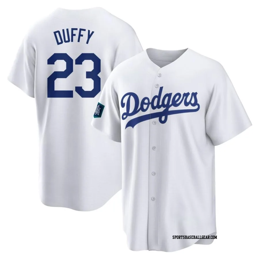 Danny Duffy Youth Los Angeles Dodgers White Replica 2024 World Tour Seoul Series Home Jersey